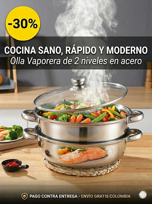 Vaporera NutriVapor para coccion al vapor saludable conserva nutrientes - Frontera Mandala