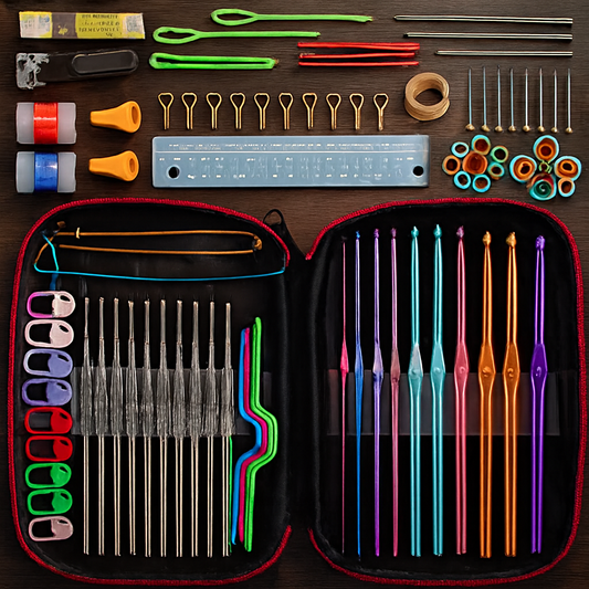 Kit premium de lujo para crochet con agujas y accesorios completo - Frontera Mandala