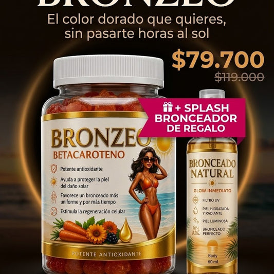 BRONZEO - gomitas bronceadoras + splash de regalo