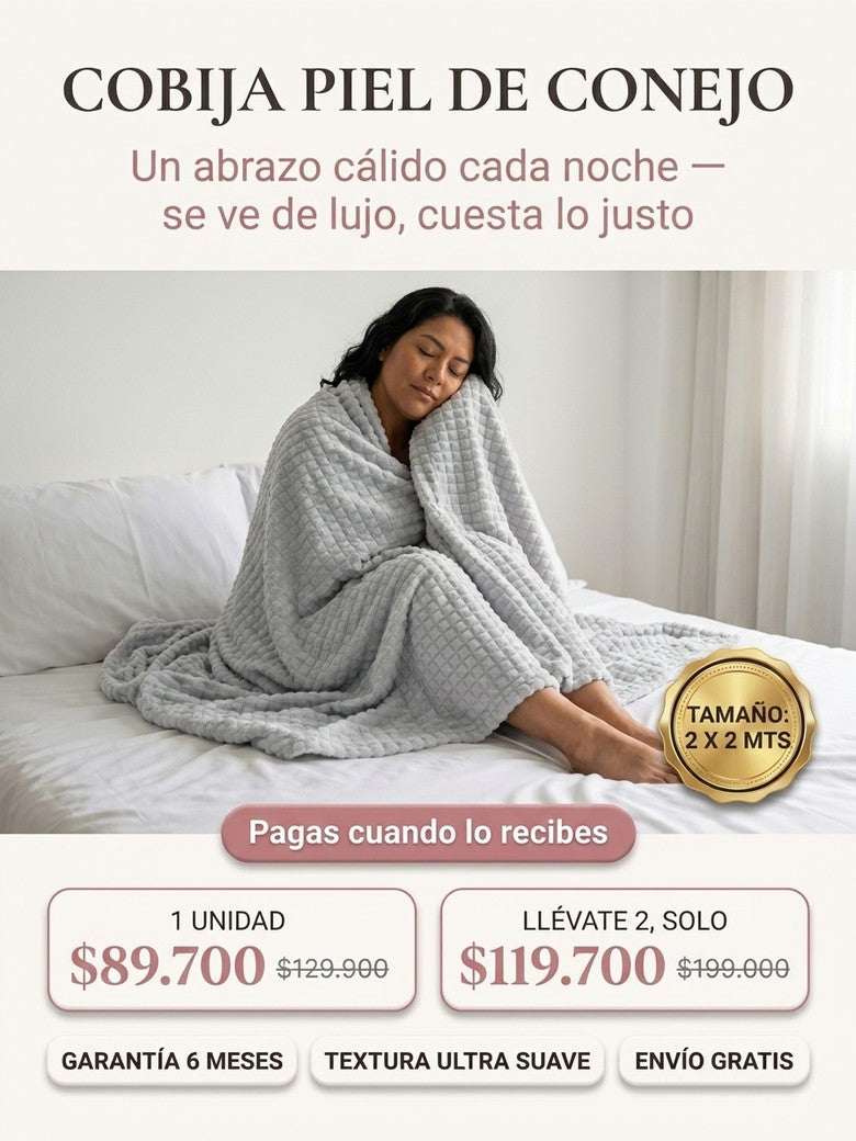 Cobija Piel de Conejo - Gris